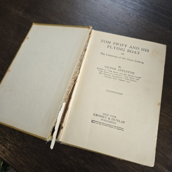 Tom Swift and his Flying Boat by Victor Appleton 1923 Yellow Hardcover Book - Picture 6 of 7